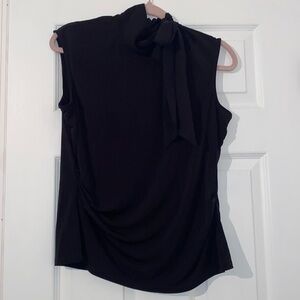 Calvin Klein Black Tank Blouse with bow collar